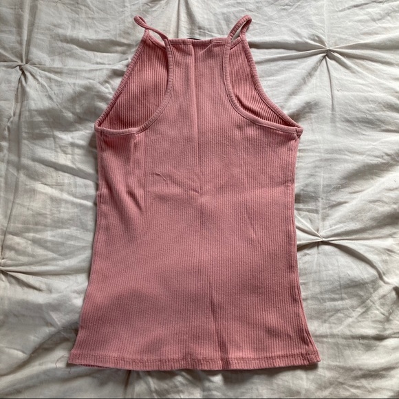 Pink Ribbed Halter Top - Picture 2 of 3